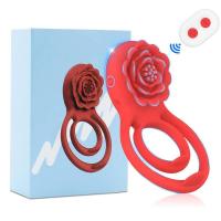 Juguete rosa con anillos duales, vibrador fuerte, estimulador de pezón y clítoris, anillo para retrasar la eyaculación, Juguetes sexuales para hombres - details 11