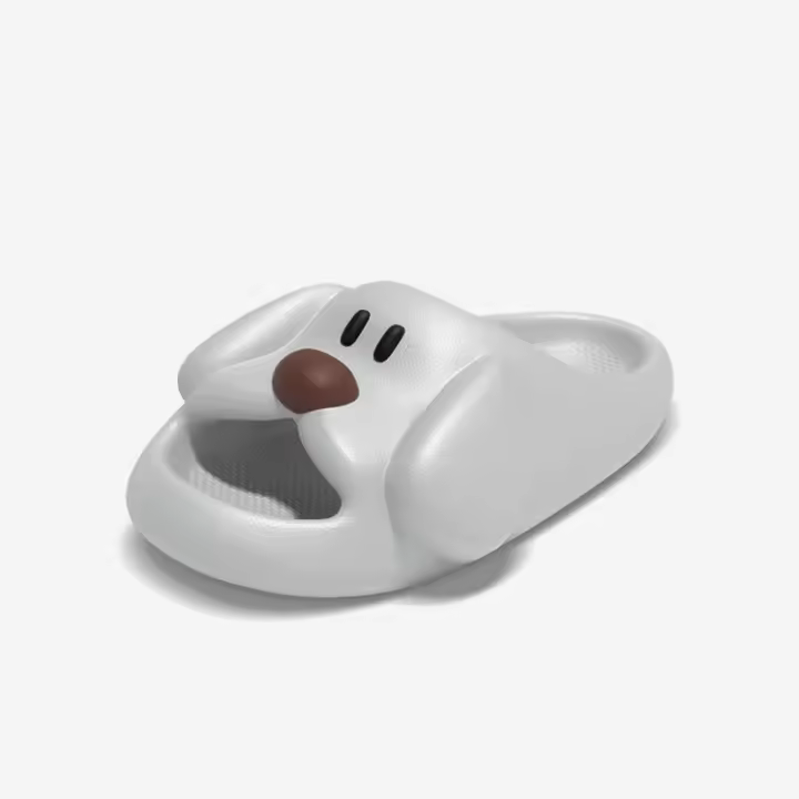 Lindo feliz cachorro zapatillas de las mujeres de verano casa interior pareja baño fresco zapatillas de los hombres pueden usar afuera - 1