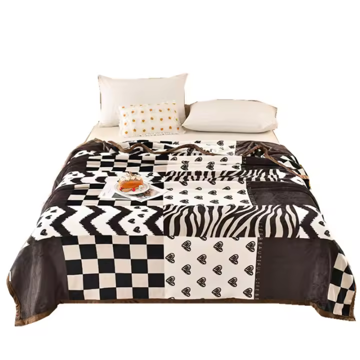 Bonenjoy-Manta de terciopelo para el hogar, colcha de invierno, ropa de cama agradable para la piel, chal de viaje cálido, mantas para siesta, sábanas de estilo Simple - 1