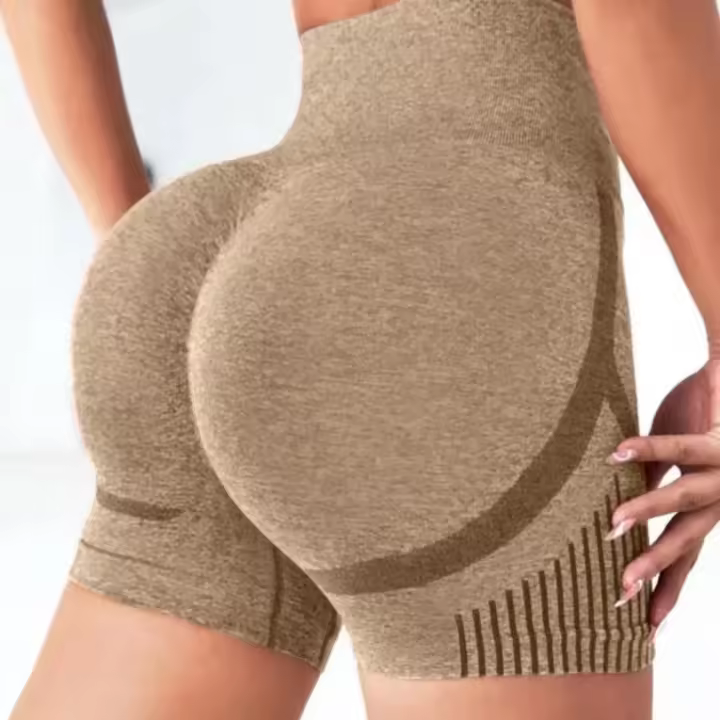Pantalones cortos deportivos de cintura alta para mujer, pantalones cortos de Yoga para entrenamiento, ciclismo, impacto, sin costuras, levantamiento de glúteos, correr, ropa deportiva corta para gimnasio - 1
