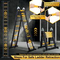 Escalera Telescópica de Aluminio Extensible, Antideslizante, Multiusos Carga de 150kg - details 78