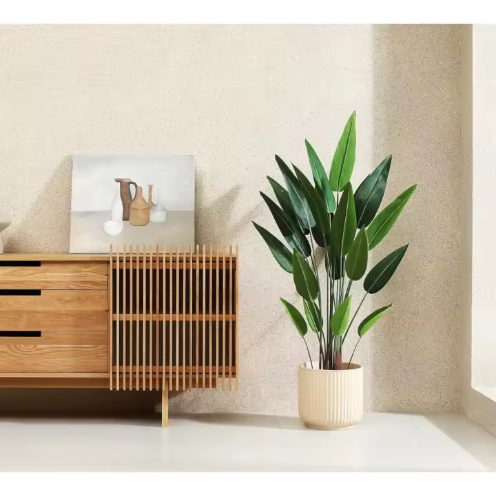 Árbol de Lirio Artificial 140 cm Palmera Tropical Falsa con 20 Troncos, Plantas de Seda Sintética Grandes Maceta para Interior Exterior Hogar Oficina Jardín Decoración Moderna（1 Pack） - 1