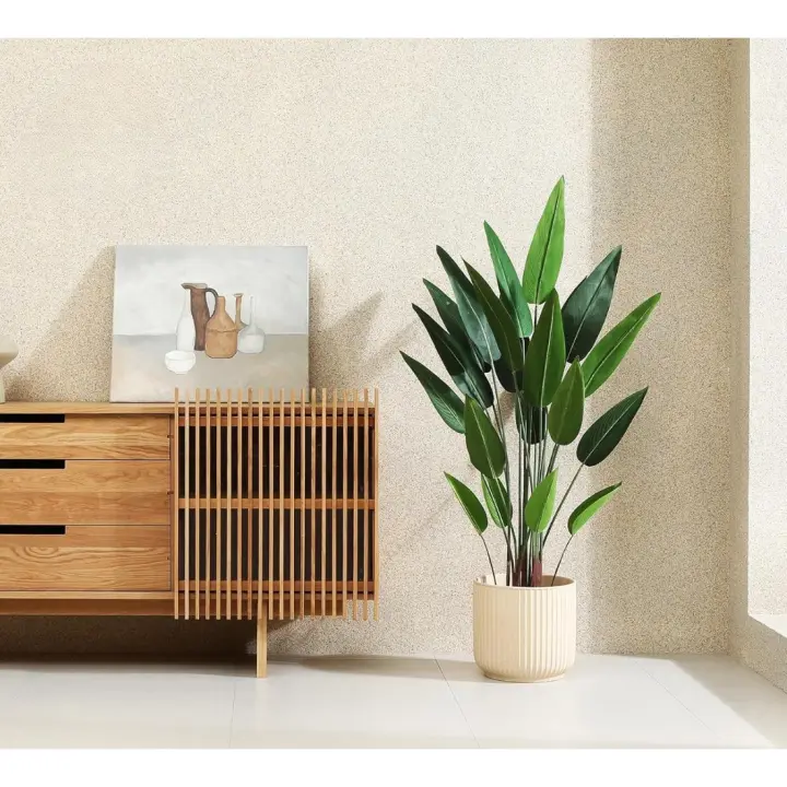 Árbol de Lirio Artificial 140 cm Palmera Tropical Falsa con 20 Troncos, Plantas de Seda Sintética Grandes Maceta para Interior Exterior Hogar Oficina Jardín Decoración Moderna（1 Pack） - 1