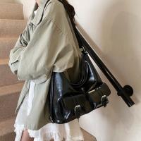 Mochilas con múltiples bolsillos de Color sólido estilo Y2K, bolso cruzado de cuero PU de gran capacidad, bolso de hombro, mochila para mujer - details 18
