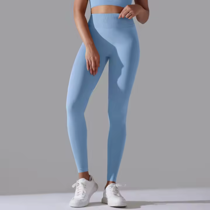 Hamidou-pantalones de Yoga sin costuras para mujer, ropa deportiva de Fitness, Leggings de cintura alta, pantalones de ejercicio para correr, 11 colores - 1