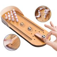 Mini juego de bolos de mesa, tablero de madera, Mini Arcade de escritorio, pequeño palo de tiro - details 1