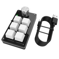 6 Key 1 Programming ro Custom Knob Keyboard Bluetooth-Compatible/Wired RGB  Gaming Keypad for book PC Laptop - details 1