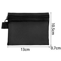 Bolsas de cosméticos transparentes de malla, bolsa de maquillaje negra pequeña y grande, organizador de artículos de tocador de viaje portátil, bolsa de almacenamiento de lápiz labial - details 2