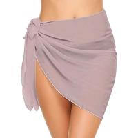 Traje de baño Coverups Mujeres Volantes Dobladillo Sarong Playa Bikini Wrap Sheer Falda Corta Bufanda de Gasa para Traje de Baño - details 31