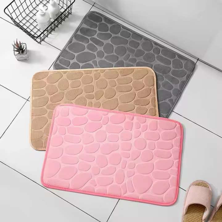 Alfombra de Piedra Embossed para el Hogar Absorbente de Agua, Estilo Sencillo 30*40*2cm - 1