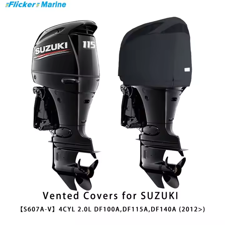 Cubiertas de ventilación personalizadas Flickermarine para motores fueraborda Suzuki 115hp DF100A,DF115A,DF140A(2012) - 1
