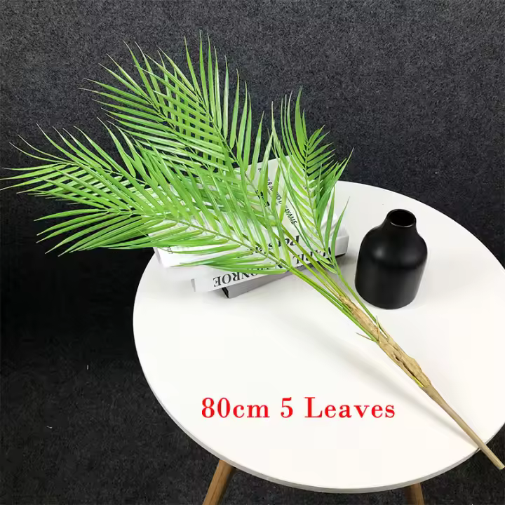 Palmera Artificial grande de 125cm, rama de plantas tropicales, hojas falsas de plástico, Monstera verde para decoración de Navidad, jardín y habitación del hogar - 1