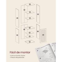 Armario de Baño de Alto Estilo Independiente con 3 Compartimentos Abiertos y 2 Estantes Ajustables - details 6