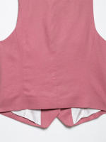 OUWU- 2025 Conjunto De Traje Rosa Para Mujer, Chaleco Con Botones Sin Mangas Y Pantalones Cortos Plisados, Elegante Y Versátil Para Ropa De Verano - details 8