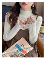 2025 suéteres de cuello alto fruncidos para mujer Otoño Invierno Jersey cálido Tops ajustados suéter de punto Jersey suave para mujer - details 1