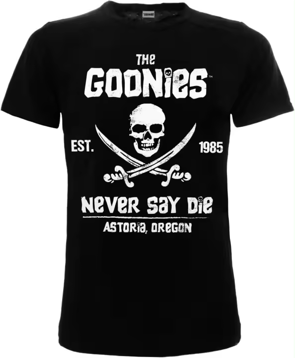 Goonies Camiseta Original Negra con Estampado de Calavera Moda para Hombres - 1