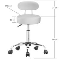 taburete blanco de oficina con respaldo
