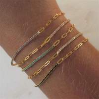 Pulsera de Acero Inoxidable Plateado de Oro 18K Joyería de Fiesta de Moda para Mujeres - details 0
