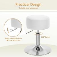 Taburetes de Maquillaje Redondos Pequeños Regulables en Altura, 54-69 cm, Taburetes Bar Bajo PU para Tocador, Dormitorio, Oficina en Casa y Salón - details 40