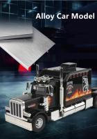Camión de remolque de aleación para niños, modelo de coche, contenedor de Metal fundido a presión, vehículos de transporte de ingeniería, modelo de coche, juguete, regalo, nuevo, 1/24 - details 3