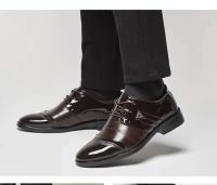 Türkiye erkek deri ayakkabI estilo hecho a mano clásico vestido de cuero negro zapatos Oxford para hombres - details 6