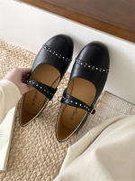 Nuevo nicho retro, cabeza redonda japonesa, zapatos individuales de suela plana, hebilla de una palabra grabada, zapatos individuales Mary Jane - details 11