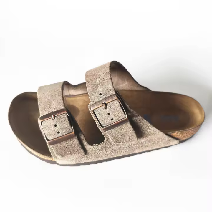 Sandalias al aire libre de una palabra, zapatos de playa, zapatos de hombre, zapatos de mujer, zapatillas de cuero genuino, verano bajo - 1