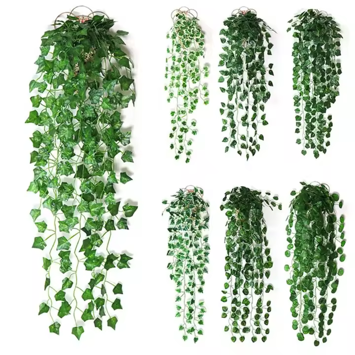 Enredadera verde para decoración del hogar, hojas colgantes falsas, plantas artificiales - 1