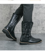 Botas vaqueras altas bordadas de moda occidental, botas personalizadas de otoño e invierno, botas de hombre. - details 12