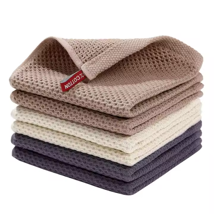Toalla de algodón, paño de cocina suave y absorbente, trapos para platos de cocina, panal, toalla de lavado de cara transpirable, paño de limpieza del hogar, paño de lavado - 1