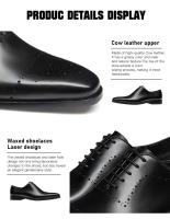 Zapatos marrones de los hombres de la boda del partido del cordón clásico del zurriago de lujo original vendedor caliente - details 10