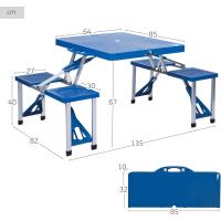 mesas plegable y 4 taburetes, Mesa tipo maletín, Mesa de picnic, Soporte sombrilla - details 3