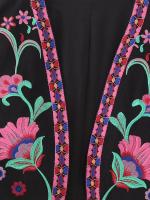 Chaleco Floral bordado Vintage para mujer, chaleco abierto sin mangas, Top corto informal de verano - details 26