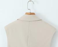 Conjunto de Dos Piezas para Mujer OUWU Chaleco Corto con Lazo y Pantalones Rectos de Cintura Alta con Cremallera Moda Urbana Chic - details 9