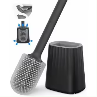 Escobilla de baño, juego de escobilla de silicona con soporte de pared y soporte de suelo - 1