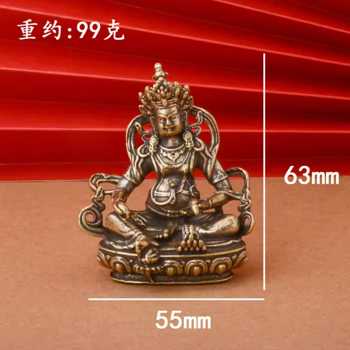 Latón amarillo Dios de la riqueza Buda Oficina Sala de estar Artesanía de cobre Adorno para el hogar Oferta de regalo de apertura - 1