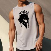 Camiseta sin mangas con divertido estampado espartano 3D para hombre, camiseta informal holgada sin mangas, tendencia de moda, ropa deportiva para gimnasio, chaleco para correr al aire libre - details 5