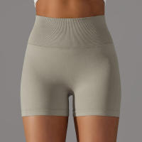 Pantalones cortos de yoga para mujer, pantalones cortos Fiess para correr, ciclismo, transpirables, cintura alta, entrenamiento, gimnasio, verano - details 43