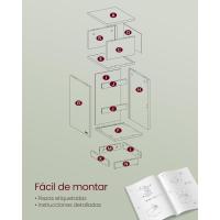 Colección Kailyn Mesa de Noche Adelgazante Juego de 2 Mesa Auxiliar con 2 Cajones y Espacio Abierto - details 13