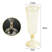 Copas desechables de plástico para Bar, Copas de champán brillantes, flautas de champán transparentes, Copas de tostado para fiesta de bodas, 25 piezas, 150ml - details 4
