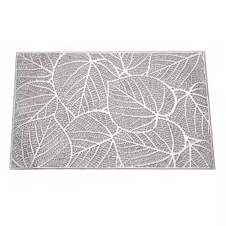 Mantel Individual hueco con patrones de hojas para mesa de comedor, tapete antideslizante de PVC para mesa, vajilla antimanchas a prueba de aceite, almohadilla para cocina - 1