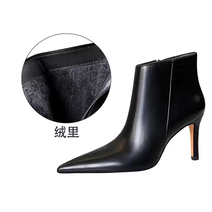 Tobillo al aire libre decoración de lujo impermeable seguridad tacones altos finos otoño botas de mujer 2024 - 1