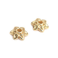 50 Uds. De cuentas redondas de latón de Color dorado de 18K, tapas de hojas de árbol y flores, suministros para hacer cuentas de joyería, accesorios Diy - details 47
