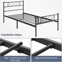 Cama Doble 140 x 200 cm con Espacio Almacenamiento Bajo Marco Metal Altura del Suelo 32 cm Blanco - details 40