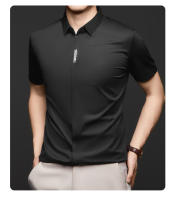 Hombres cortos en verano, negocios de mediana edad, camisa sin costuras, camisa de manga corta transpirable y agradable para la piel para uso masculino - details 4