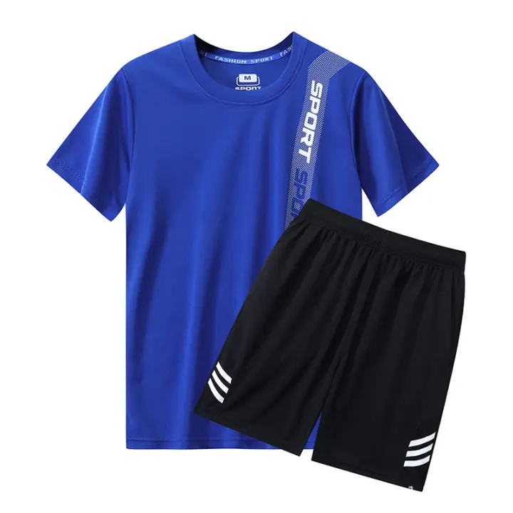 Conjunto de Camiseta Deportiva de Verano de Secado Rápido Cuello Redondo Material de Poliéster - 1