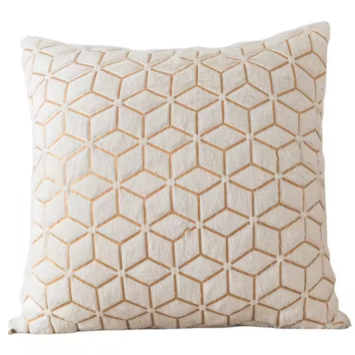 Funda de Almohada de Peluche de Lujo Patrón de Geometría Rhomboide Creativo - 1
