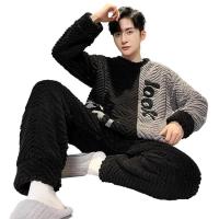 Conjunto de Pijama de Vellón de Coral Cálido para Invierno Pijama de Dormir de Flanela Gruesa - details 10