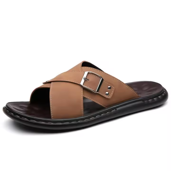 Chanclas de gran tamaño para hombre, sandalias de verano para exteriores, chanclas casuales, cien una palabra, arrastre al aire libre, zapatos de playa - 1