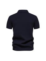 POLO de negocios de punto a rayas para hombre, camisetas casuales de manga corta de alta calidad, camisetas cruzadas - details 2